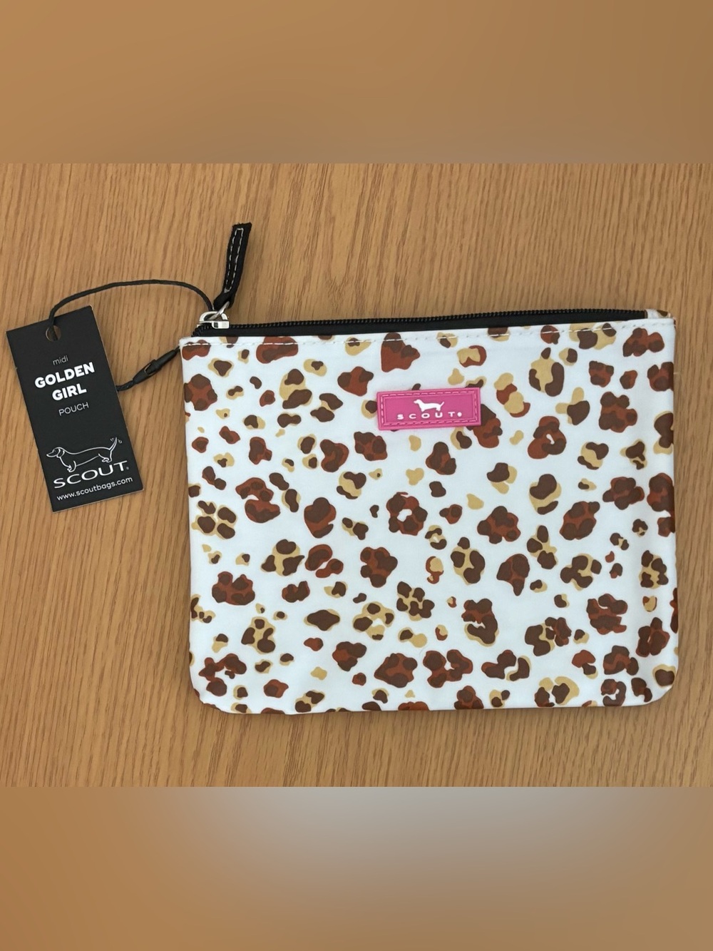 Scout Leopard-Print Golden Girl Cosmetic Pouch New with Tags